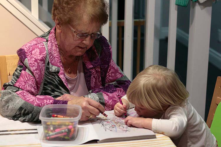 Colouring with Great-Grandma