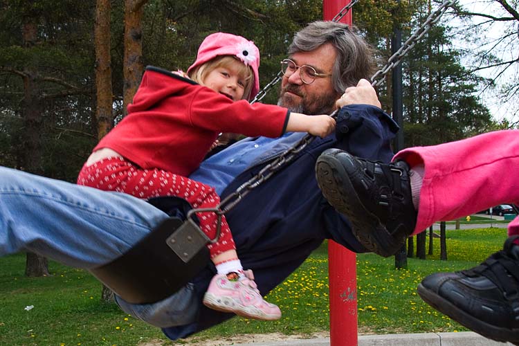 Swinging with Grandpa