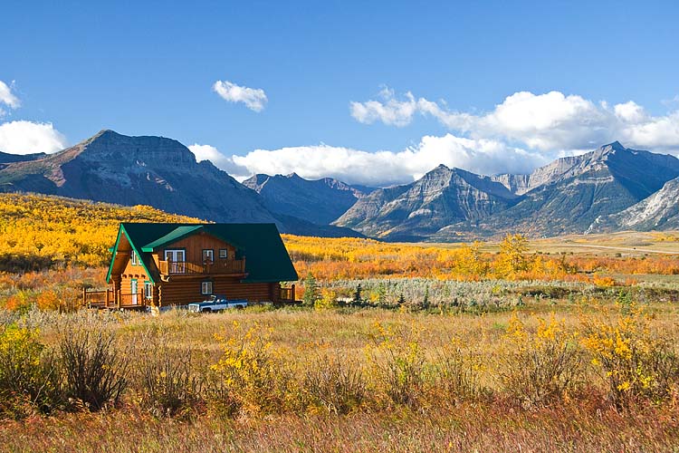 Cabin Overlooking the Mountains