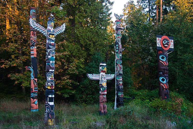 Stanley Park Totem Poles at Brockton Point