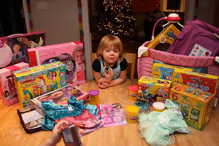 Teagan with all her Birthday Goodies