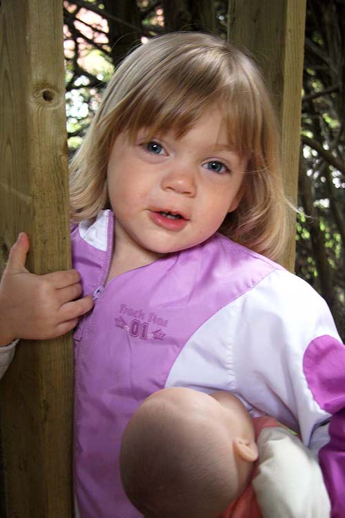 Teagan in Her New Playhouse