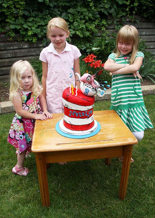 Posing Around the Cake