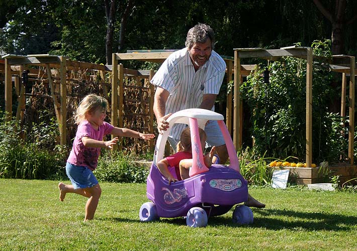 Racing Around the Backyard!