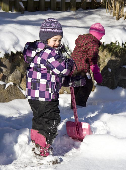 Teagan & Rachel Shoveling