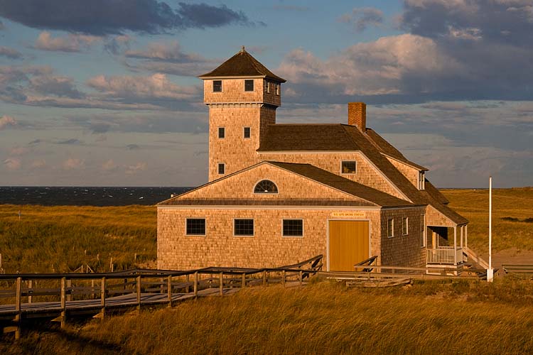 Old Harbor Life Saving Station in the Evening Sun