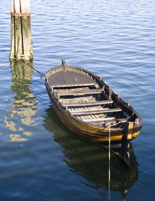 Wooden longboat