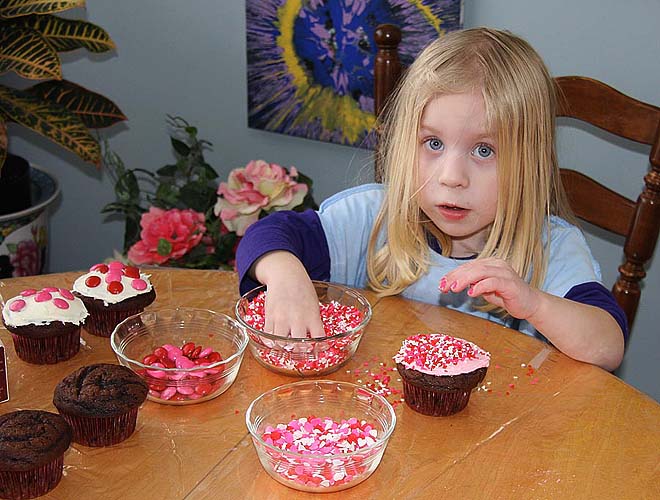 Natalya Helping Decorate Cupcakes