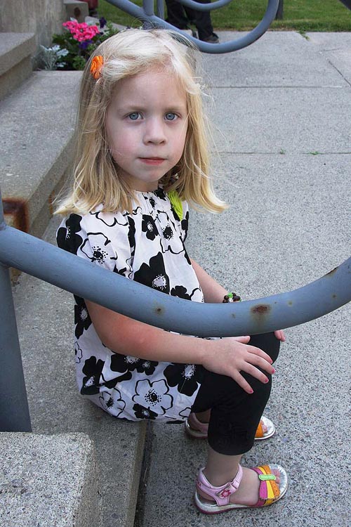 Waiting on the Steps