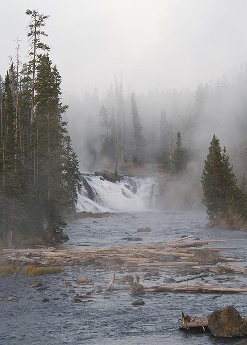 Lewis Falls in the Morning Mists
