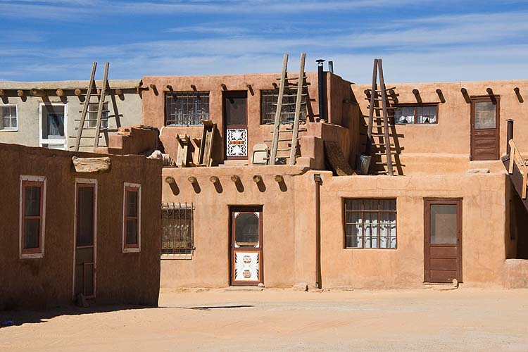 Adobe Buildings atop Acoma Pueblo Mesa