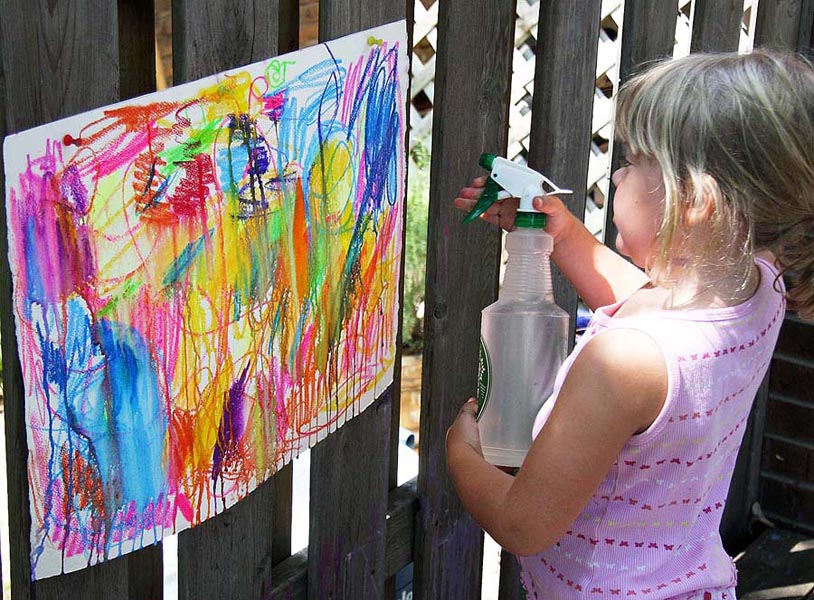 Teagan Sprays Her Background