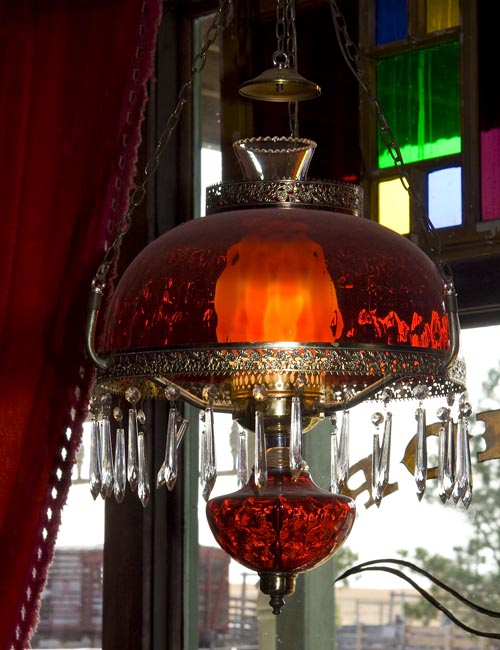 Oil Lamp and Stained Glass