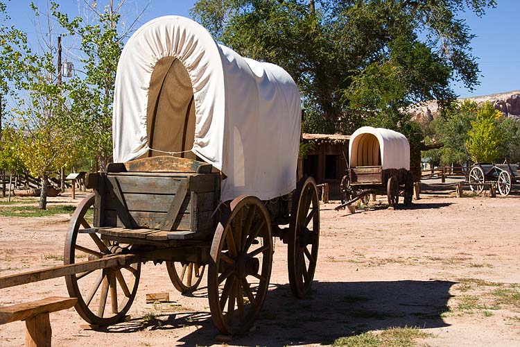 Covered Wagons at Bluff Fort