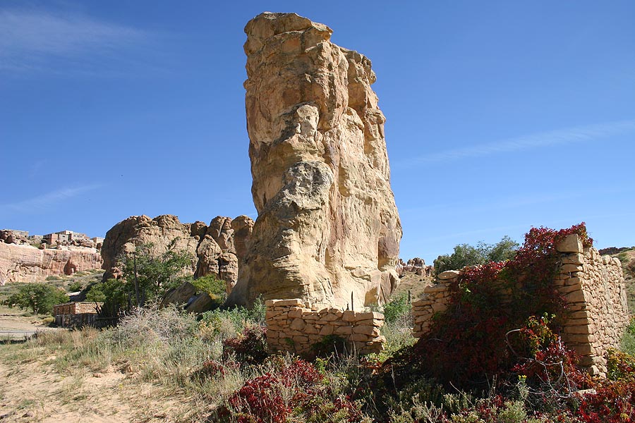 Giant Rock with Stone Ruins