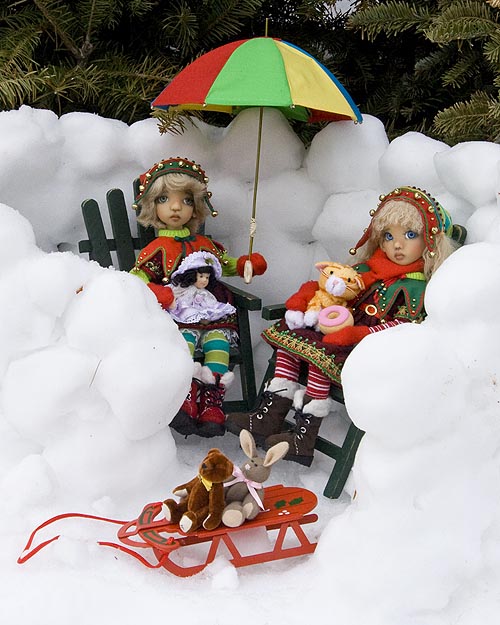 Playing House in the Snow Fort