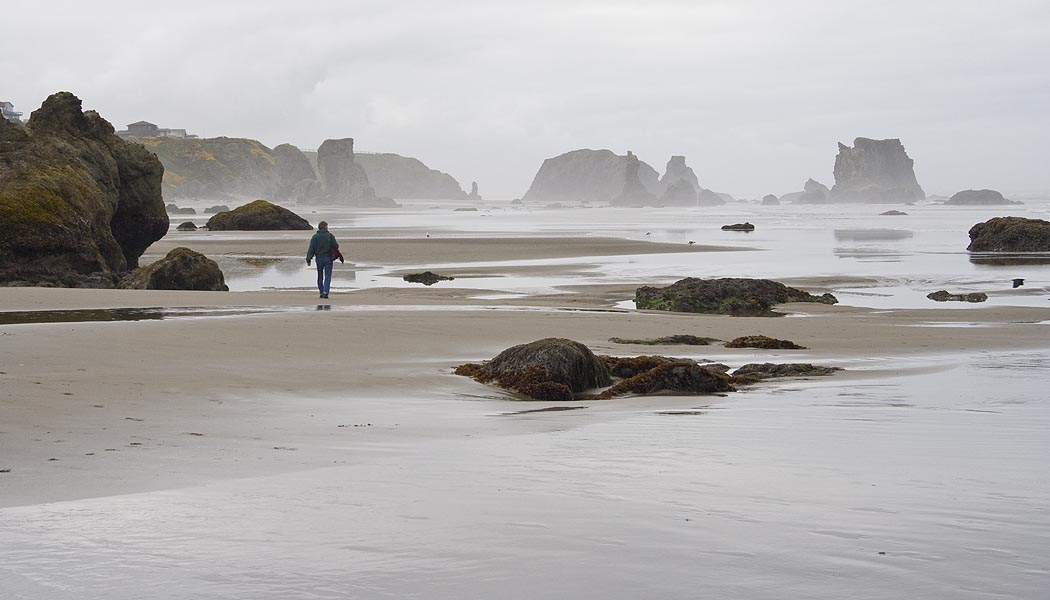 Jan Heading Down the Beach
