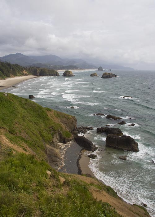 Crescent Beach, and Distant Canon Beach, from the Overlook in Ecola State Park