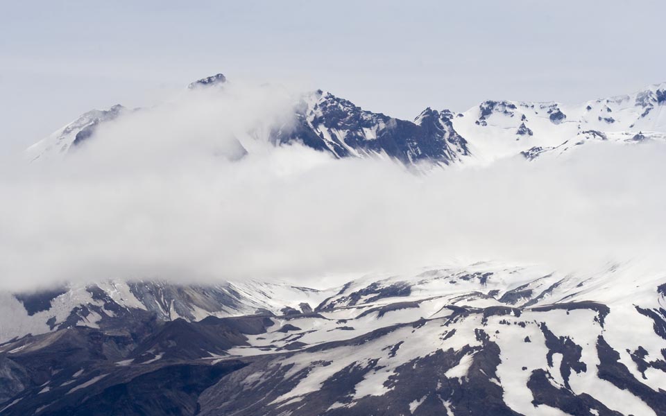 Cloud-Covered Caldera