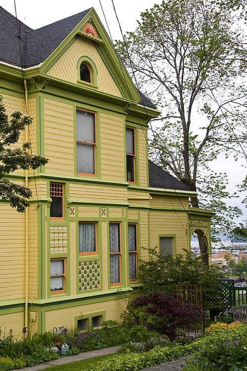 Detail of yellow & Green Victorian