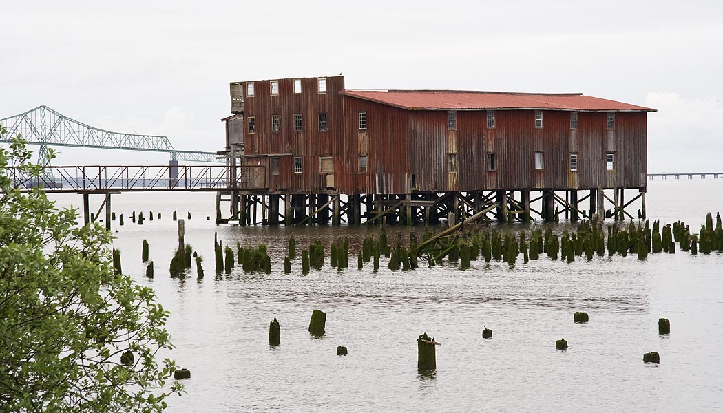 Old Building and Wooden Pilings