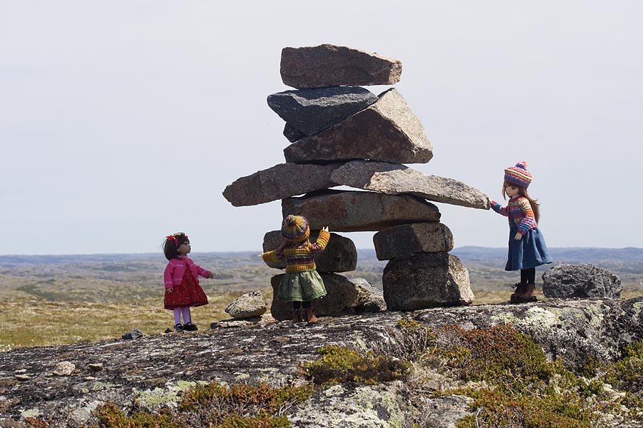 Checking Out an Inukshuk in Labrador