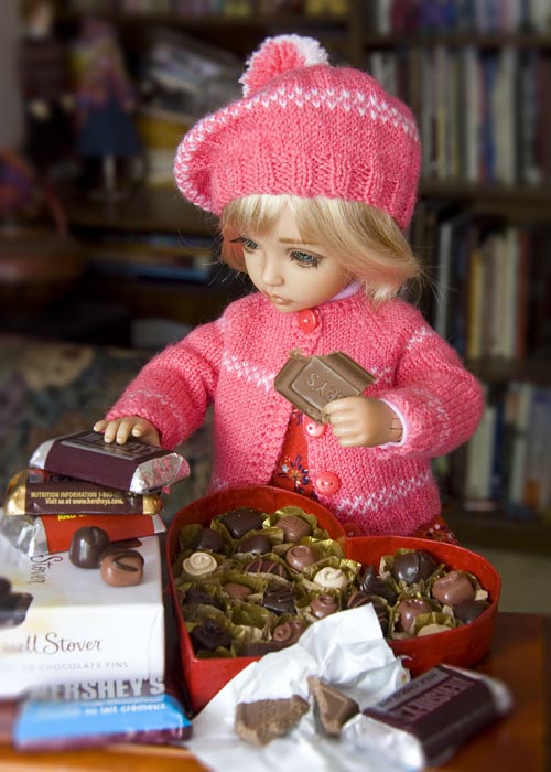 Enjoying Some Chocolate