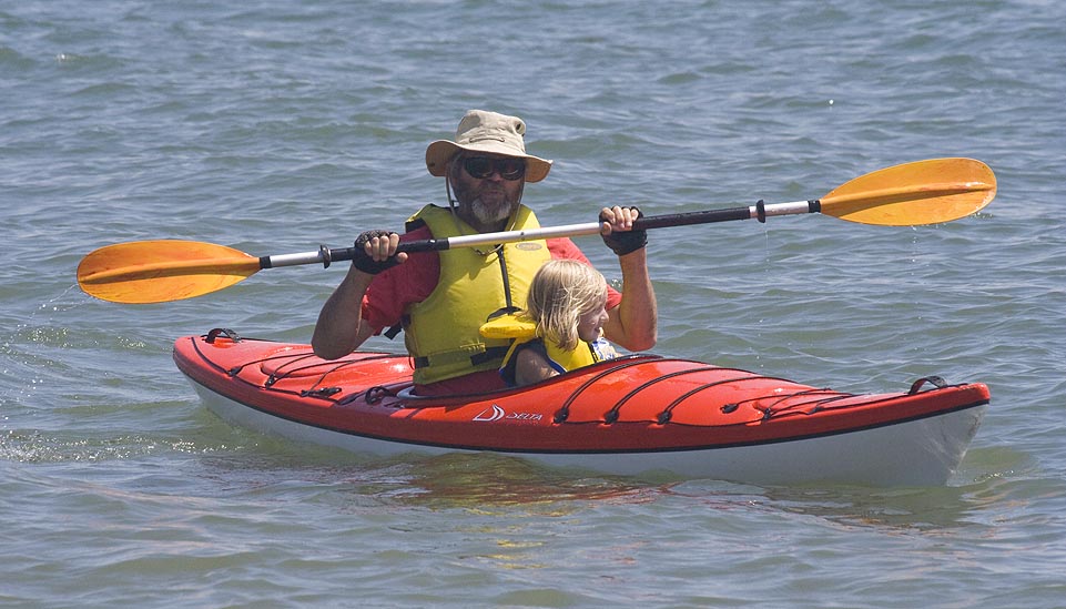 Natalya and Grandpa out in his Kayak
