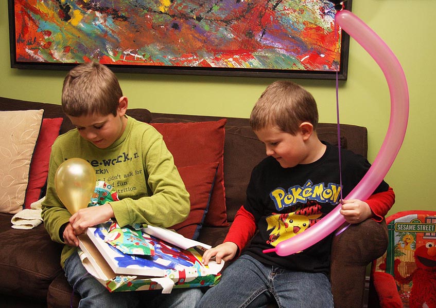 Austin & Brady Open a Christmas Gift