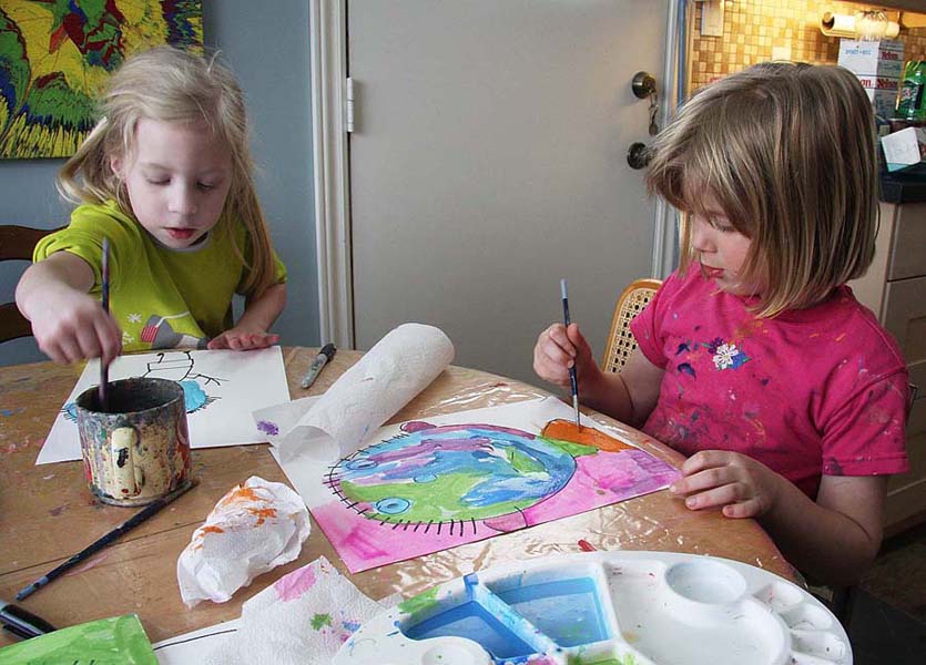 Rachel Paints her Dad Big and Colourful