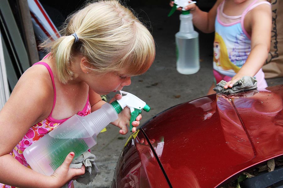 Washing Marianne's Car