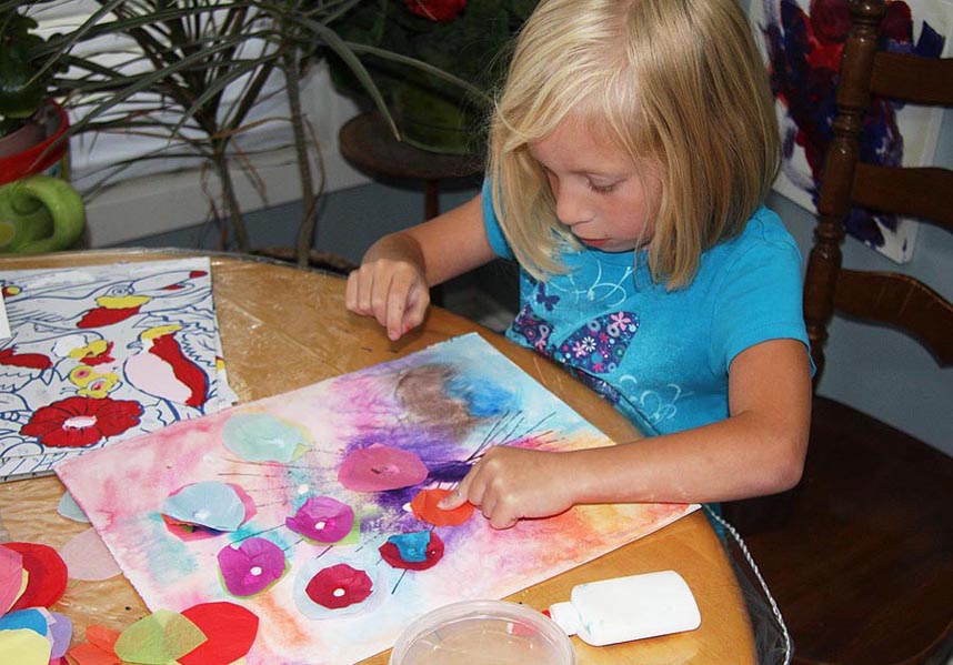 Natalya Adding Tissue paper Flowers