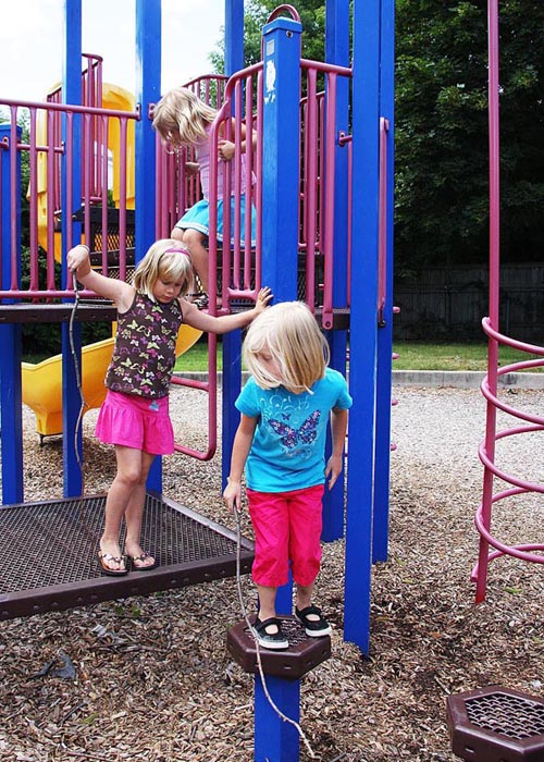 Girls on the Play Equipment