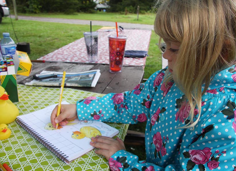 Teagan Drawing Duckies