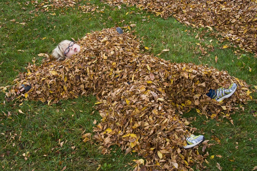 Rachel in a Leafy Gorilla Suit