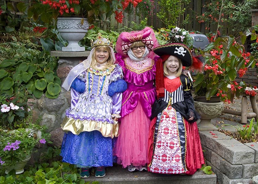 Three Girls in Their Costumes