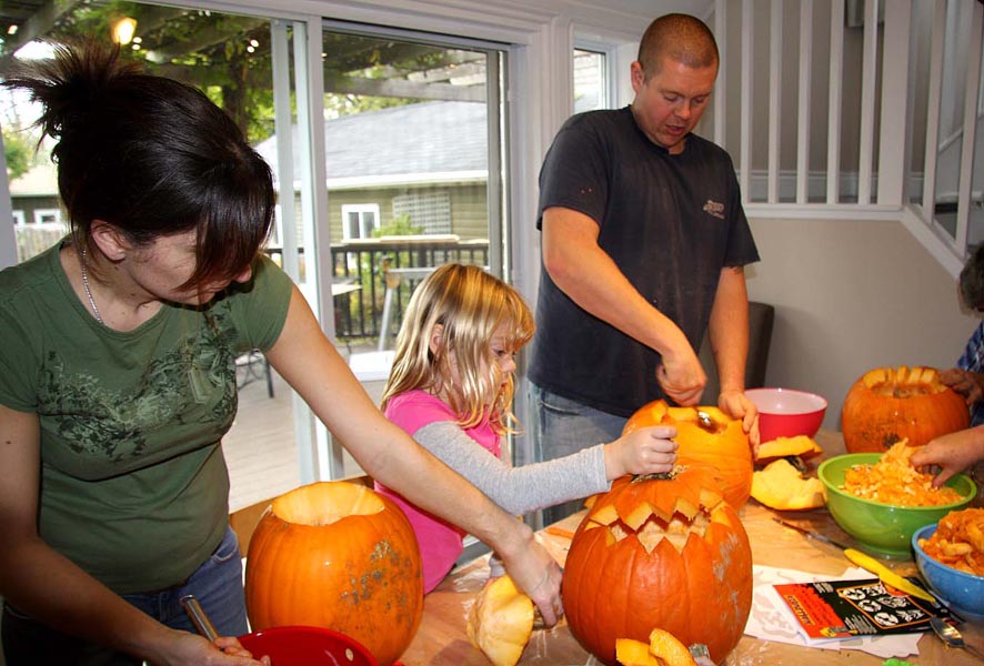 Carving Pumpkins is a Family Affair