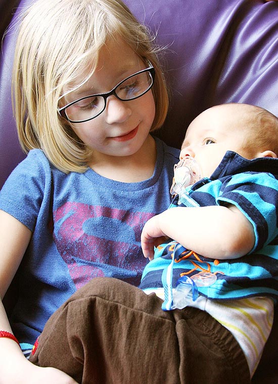 Natalya with Andrew in the Bean Bag Chair