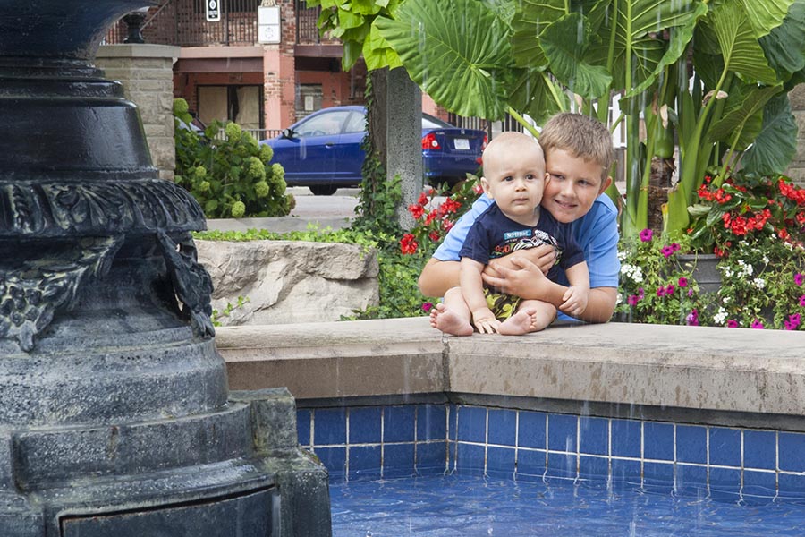 Austin & Elliot at the Fountain