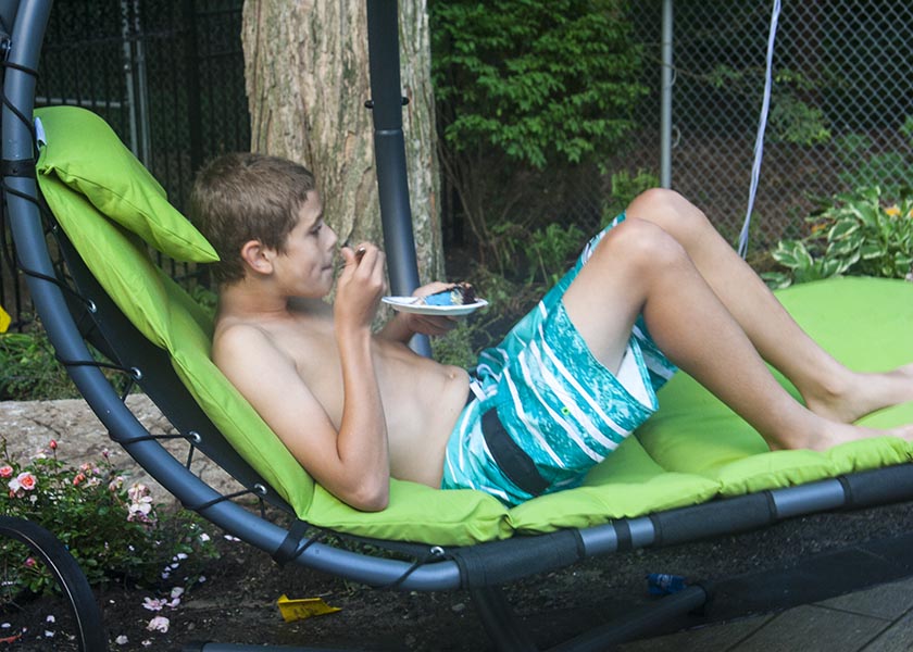 Brady Enjoying Some Cake