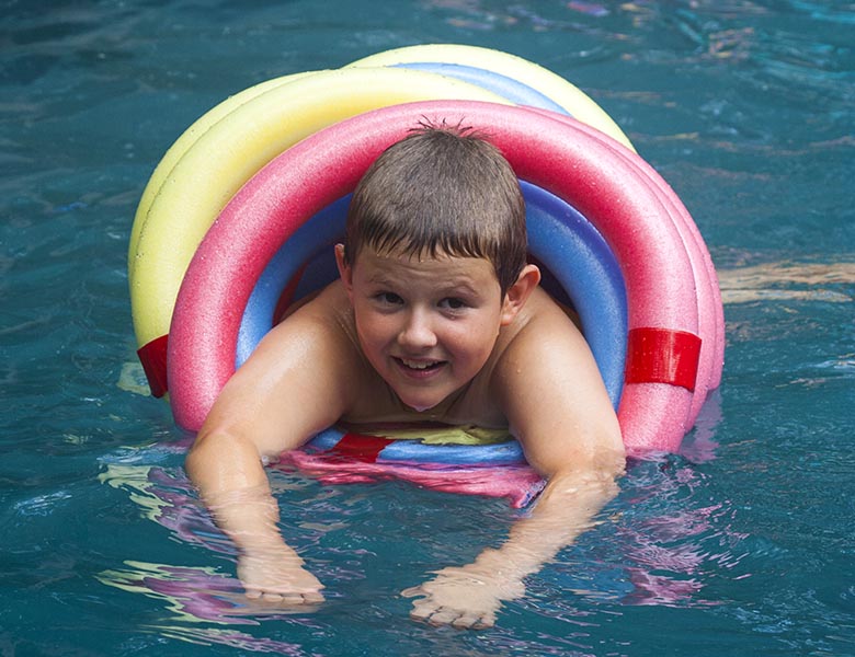 Austin in the Noodle Rings