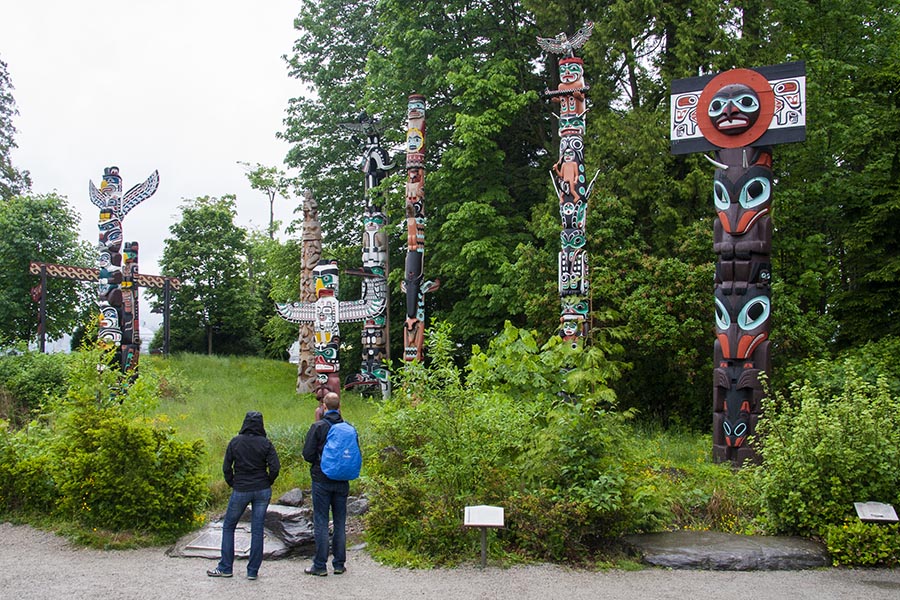 Totem Poles in the Rain