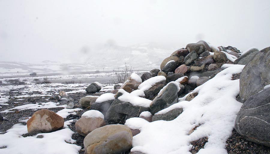 Snow-Covered Rocks