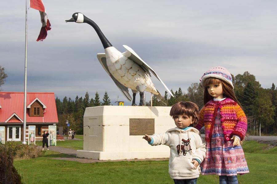 Lonnie and Coco with the Big Goose