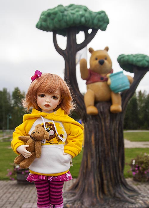 Holly with Winnie the Pooh, in White River