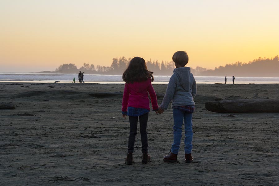 Romantic Walk in the Sunset