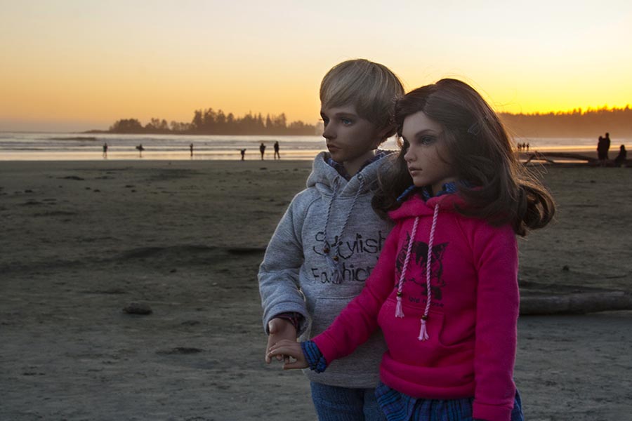 Owen and Leona, at Sunset on Long Beach