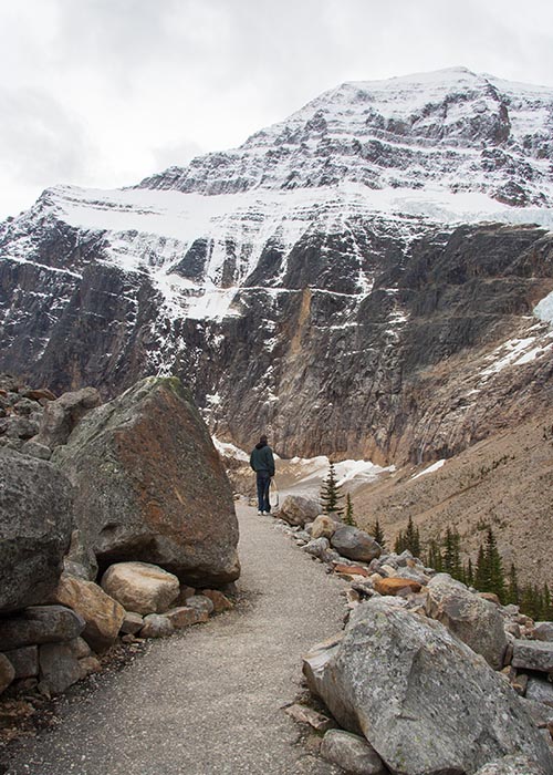 Taking the Trail up Mount Edith Cavell