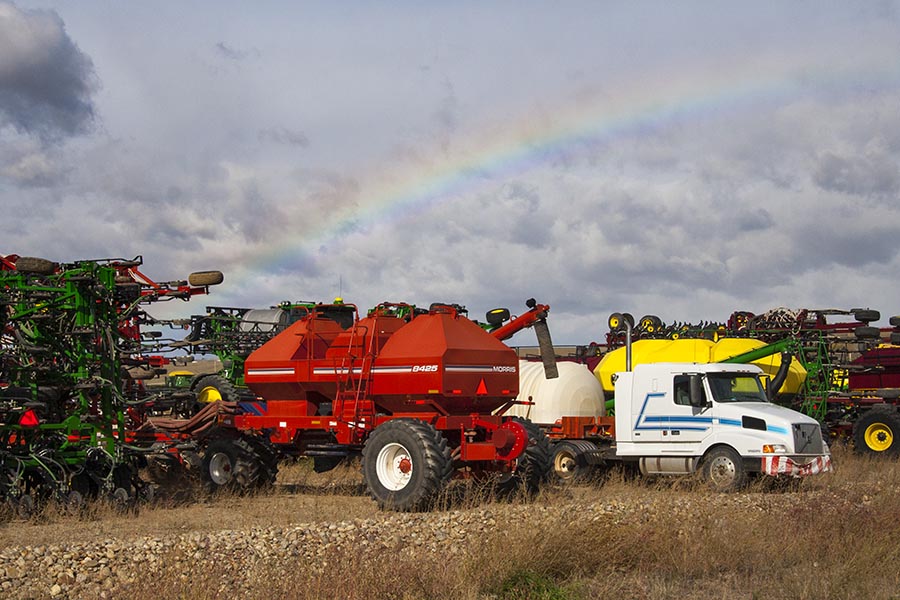 Rainbow Over the Farm Equipment