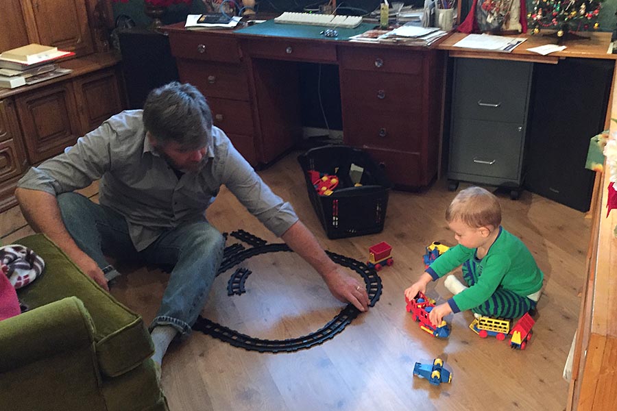 Playing Trains with Grandpa